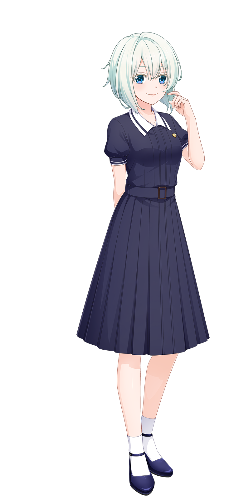 制服姿の真白 玲